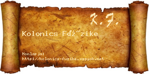 Kolonics Füzike névjegykártya